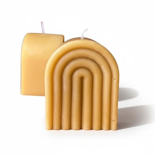 Regenbogenkerze aus Bienenwachs