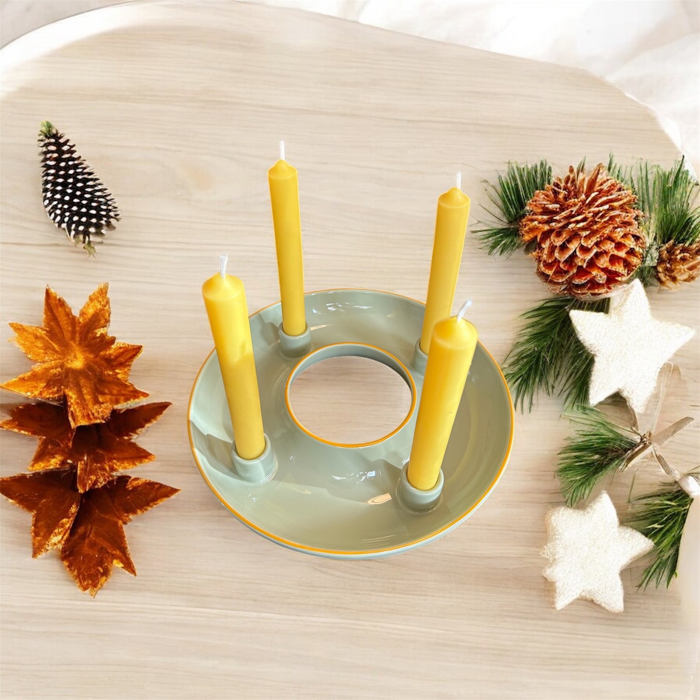 Moderne Tischkerzen aus Bienenwachs