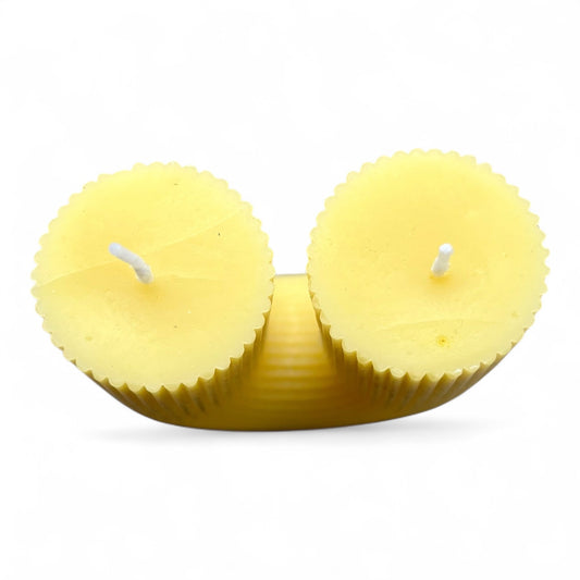 Zweidochtkerze aus Bienenwachs