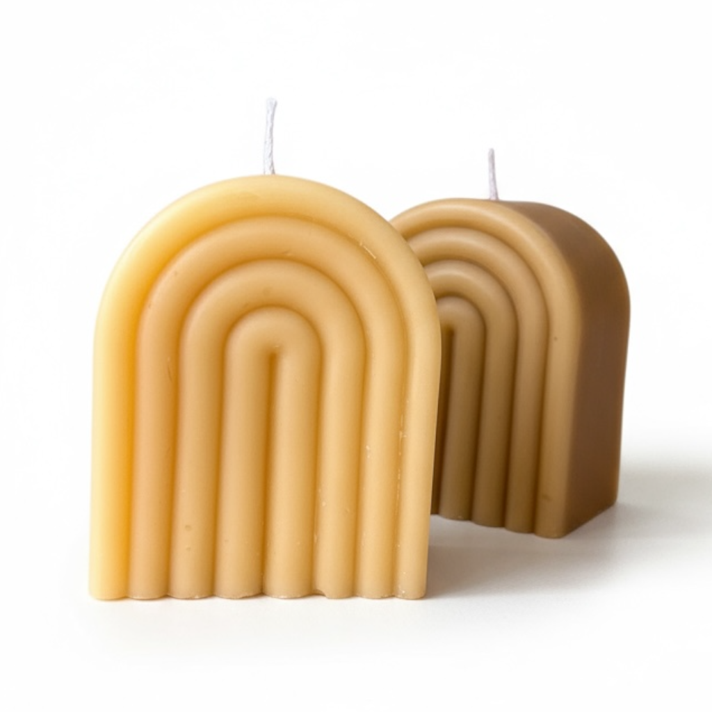 Regenbogenkerze aus Bienenwachs