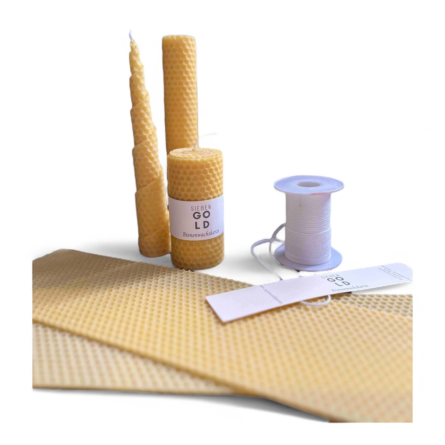 Bastelset zum Herstellen von gerollten Bienenwachskerzen