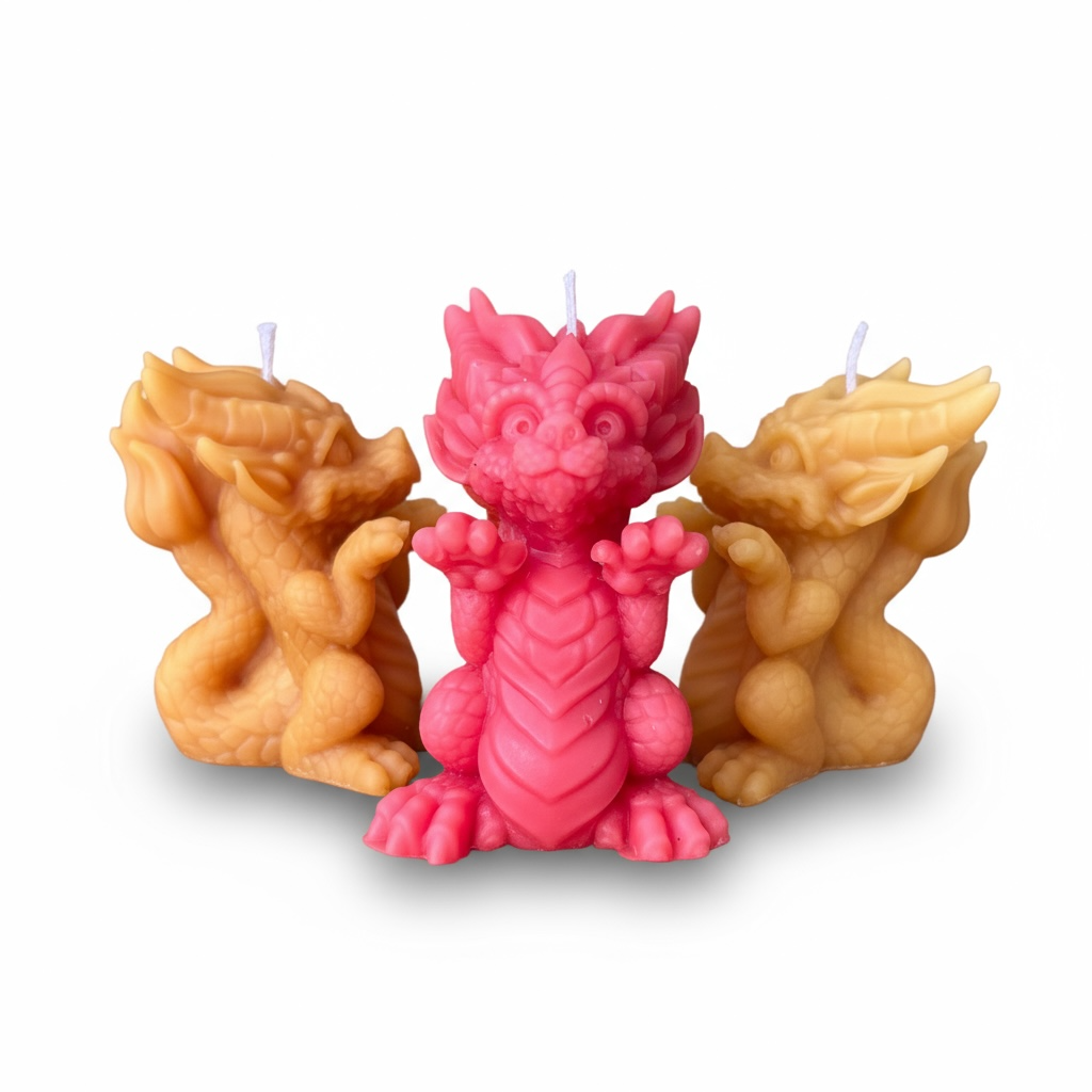 Kleiner asiatischer Drache als Bienenwachskerze