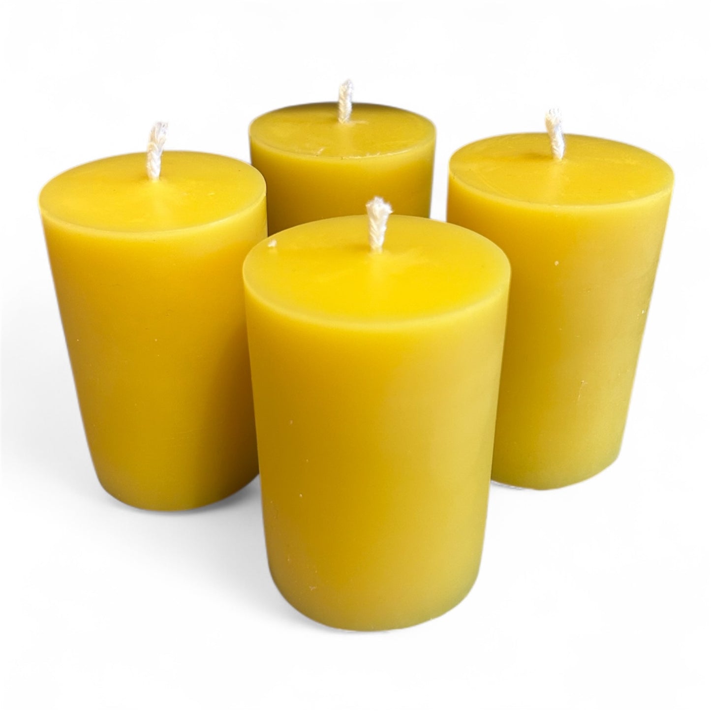 4 Stumpenkerzen für Adventskranz aus Bienenwachs